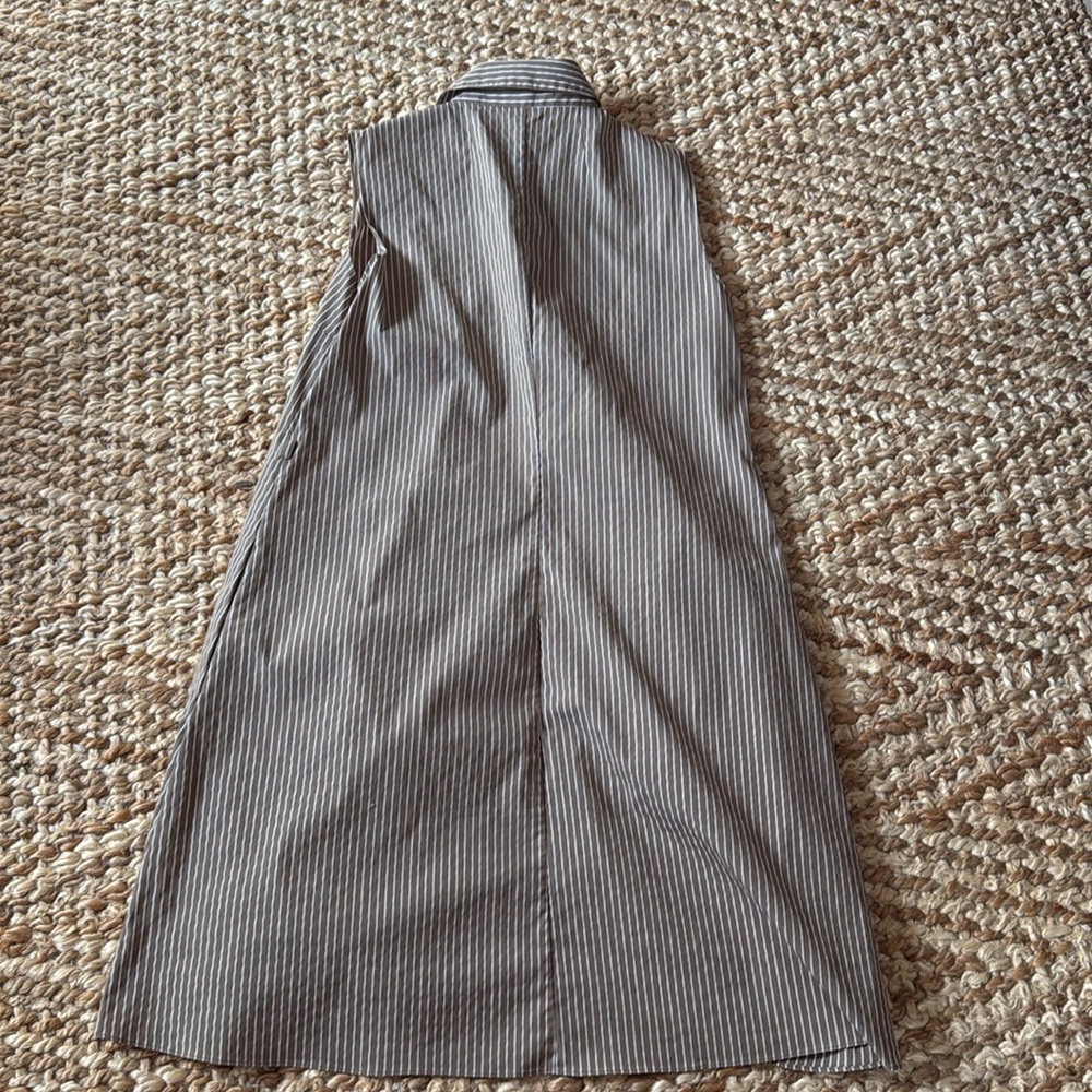Theory striped sleeveless poplin cotton short dress - Picture 4 of 4